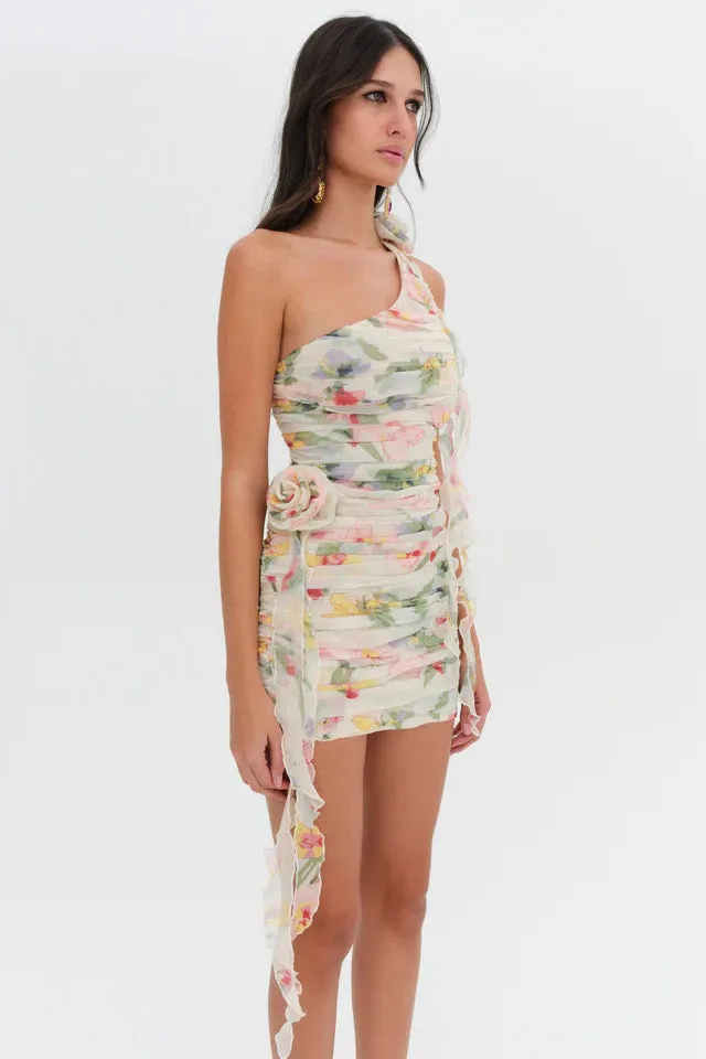 For Love & Lemons Abby One Shoulder Mini Dress - Multi