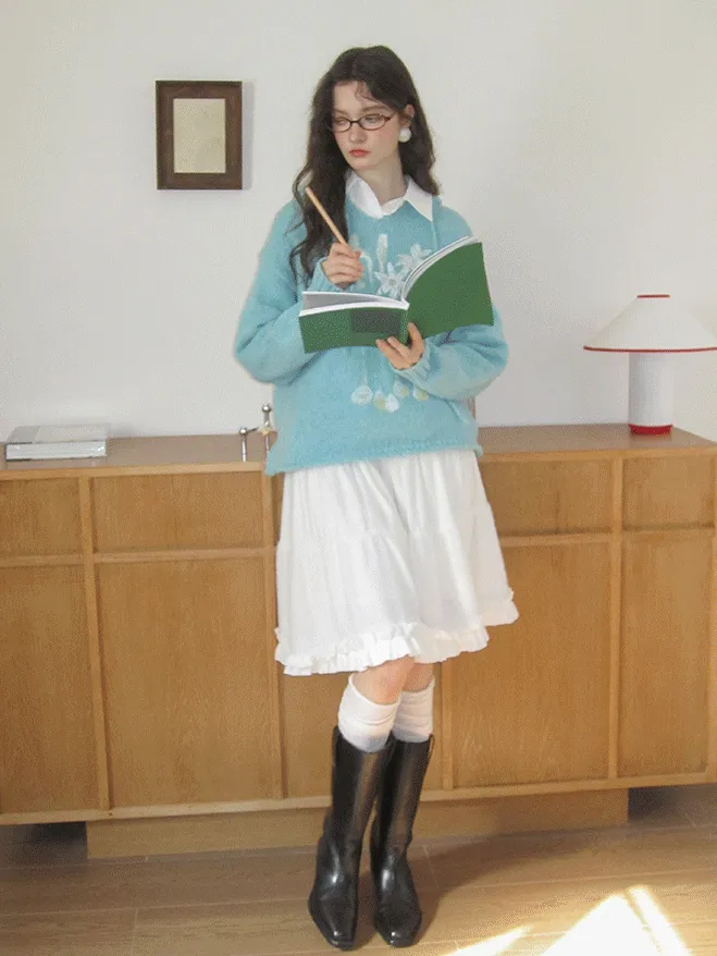 Frill Tiered Classy Cute Plain Simple Skirt