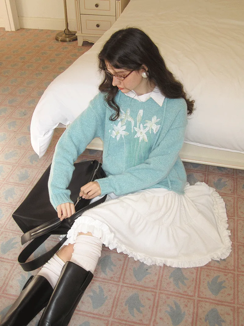 Frill Tiered Classy Cute Plain Simple Skirt