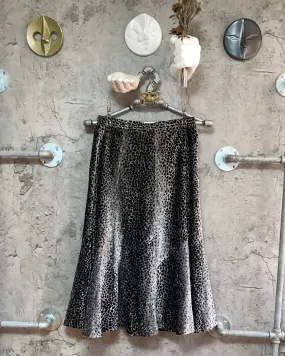 glitter long skirt leopard black silver