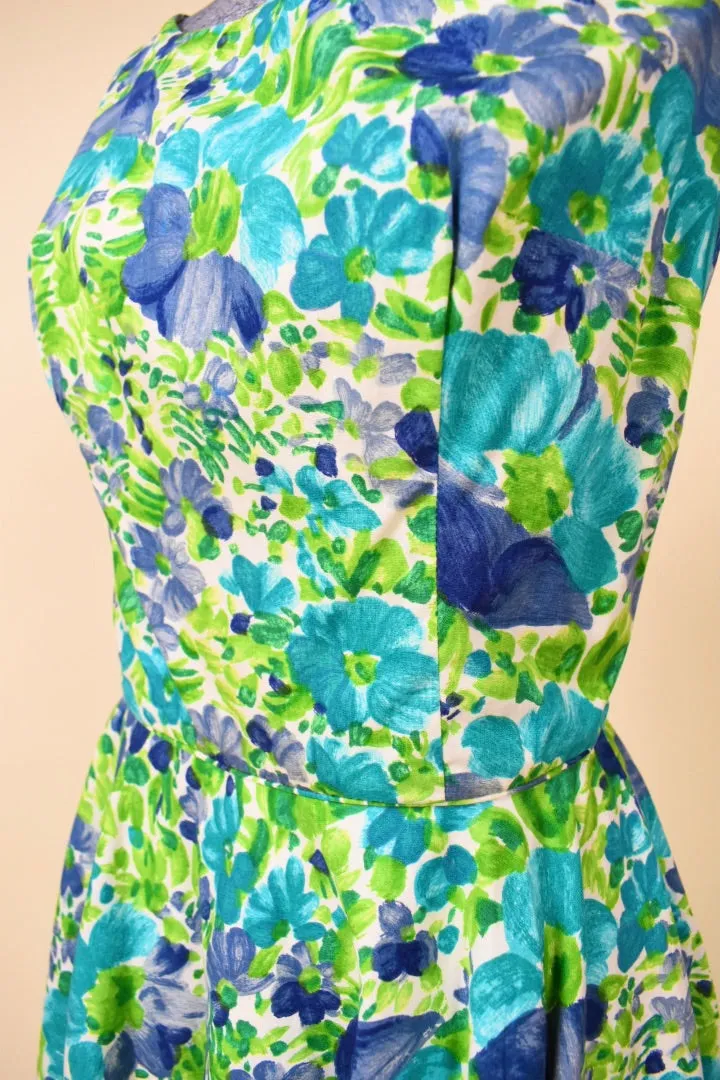Green Floral Day Dress w/ Bow By Jay Herbert, S