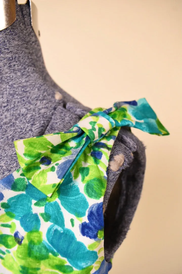 Green Floral Day Dress w/ Bow By Jay Herbert, S