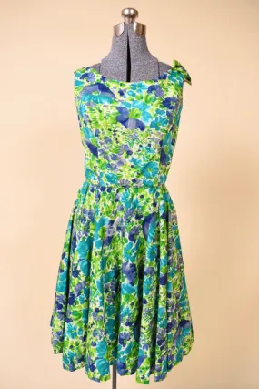 Green Floral Day Dress w/ Bow By Jay Herbert, S