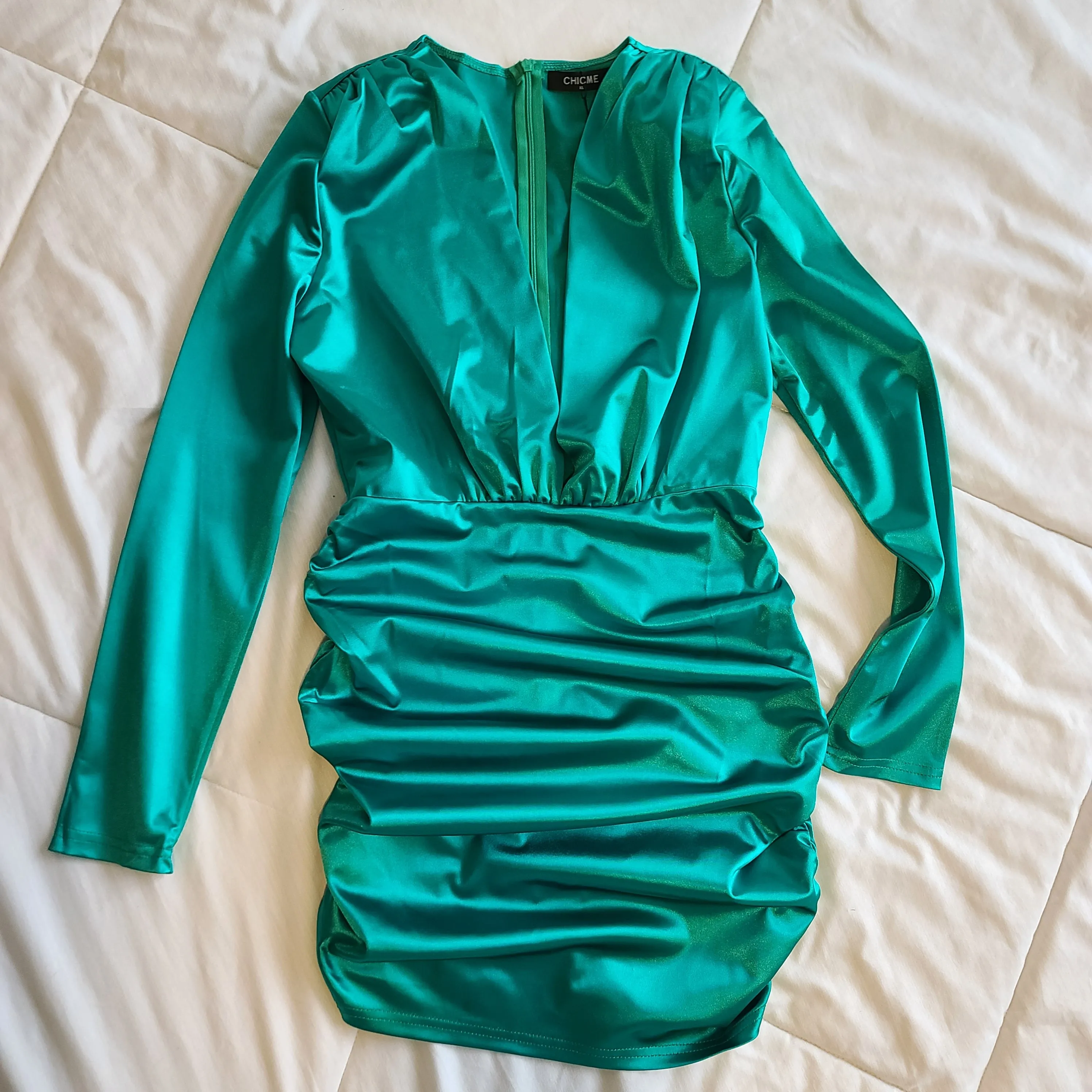 Green Satin Dress