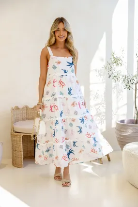 Hailee Ric Rac Sun Dress - White