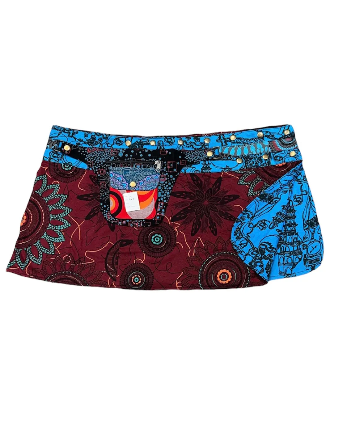 Handmade Short Reversible Skirt with Fanny Pack