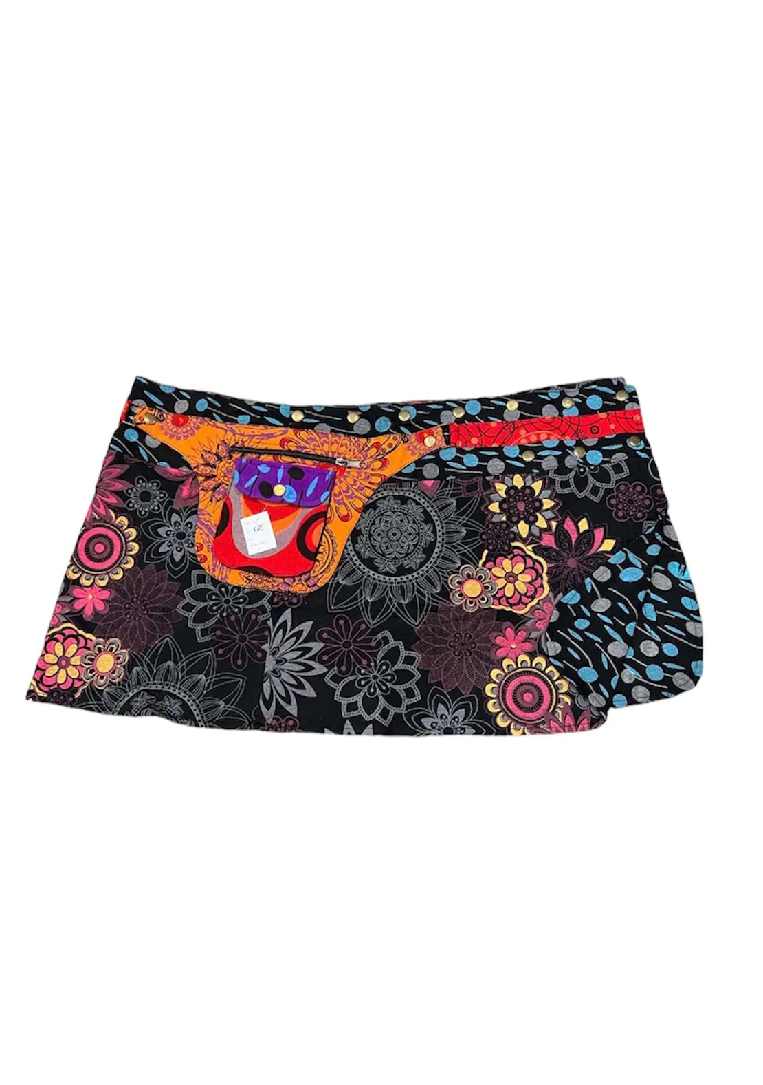 Handmade Short Reversible Skirt with Fanny Pack