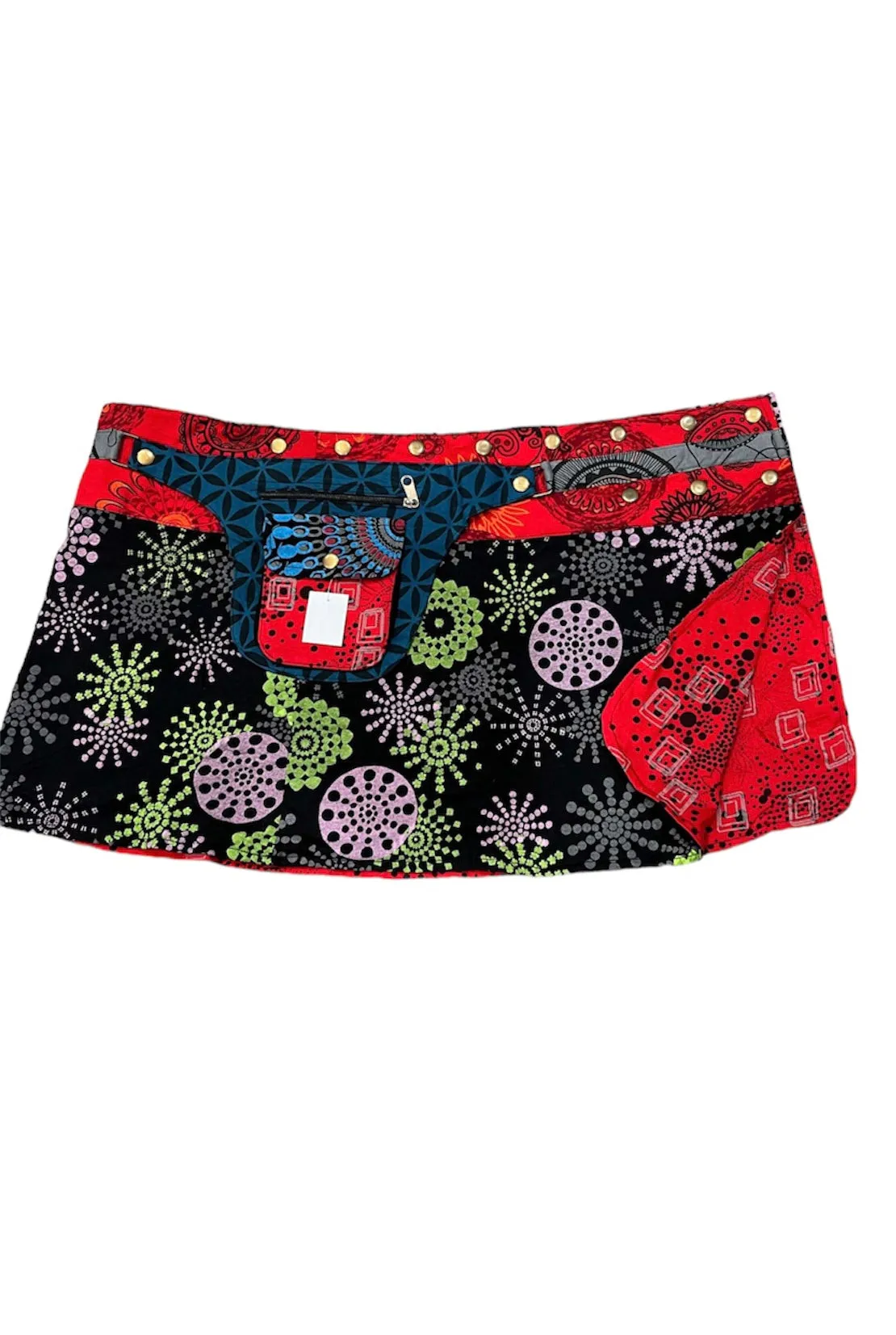 Handmade Short Reversible Skirt with Fanny Pack