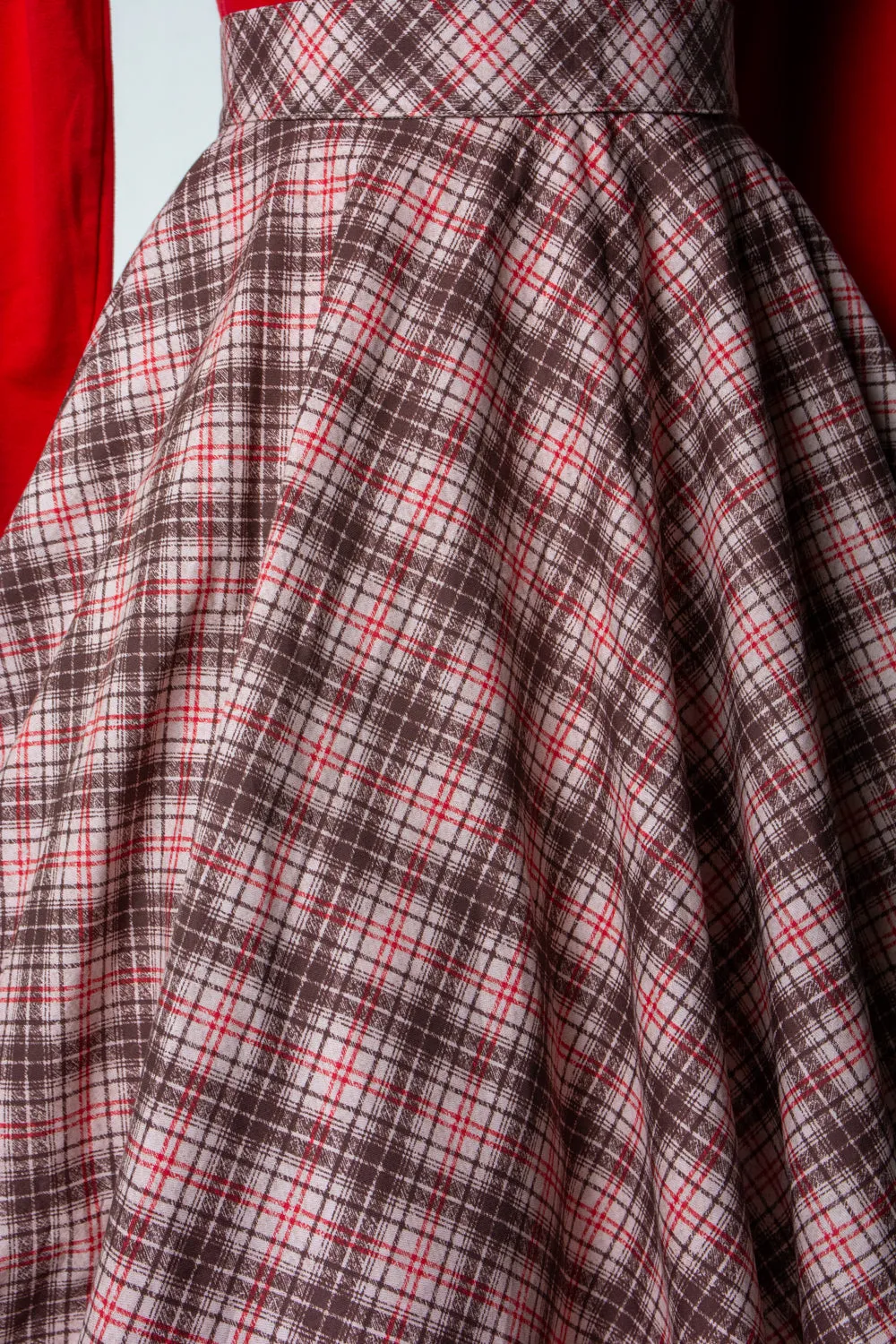 Haute Circle Skirt - Bias Plaid,  Beige *sale
