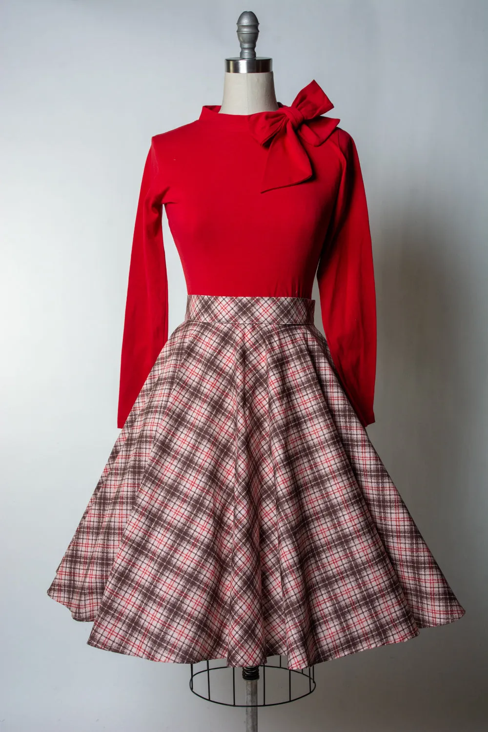 Haute Circle Skirt - Bias Plaid,  Beige *sale