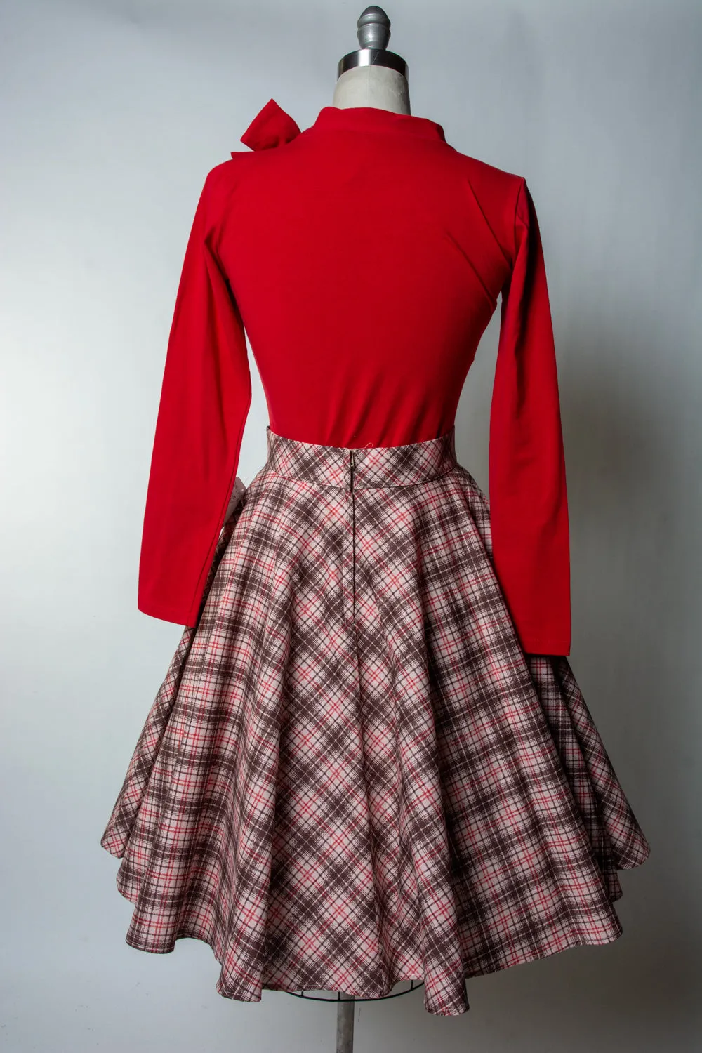 Haute Circle Skirt - Bias Plaid,  Beige *sale