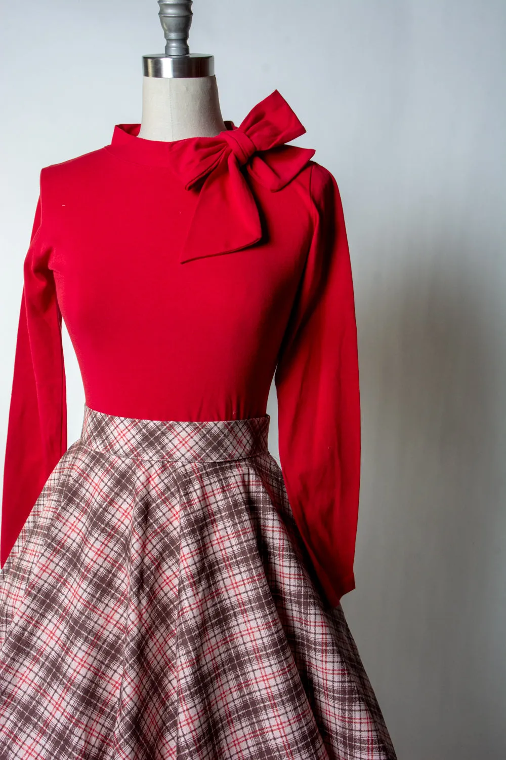 Haute Circle Skirt - Bias Plaid,  Beige *sale