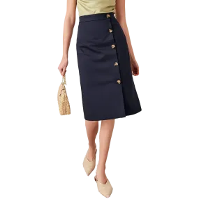 Indigo Chic Button Skirt