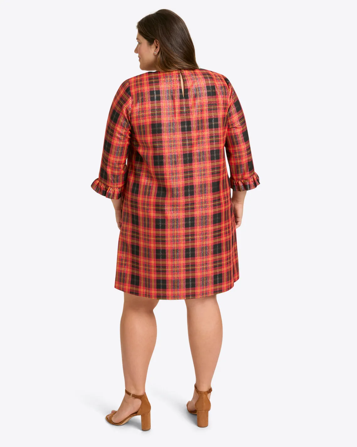 Jessie Shift Dress in Caroline Shimmer Plaid
