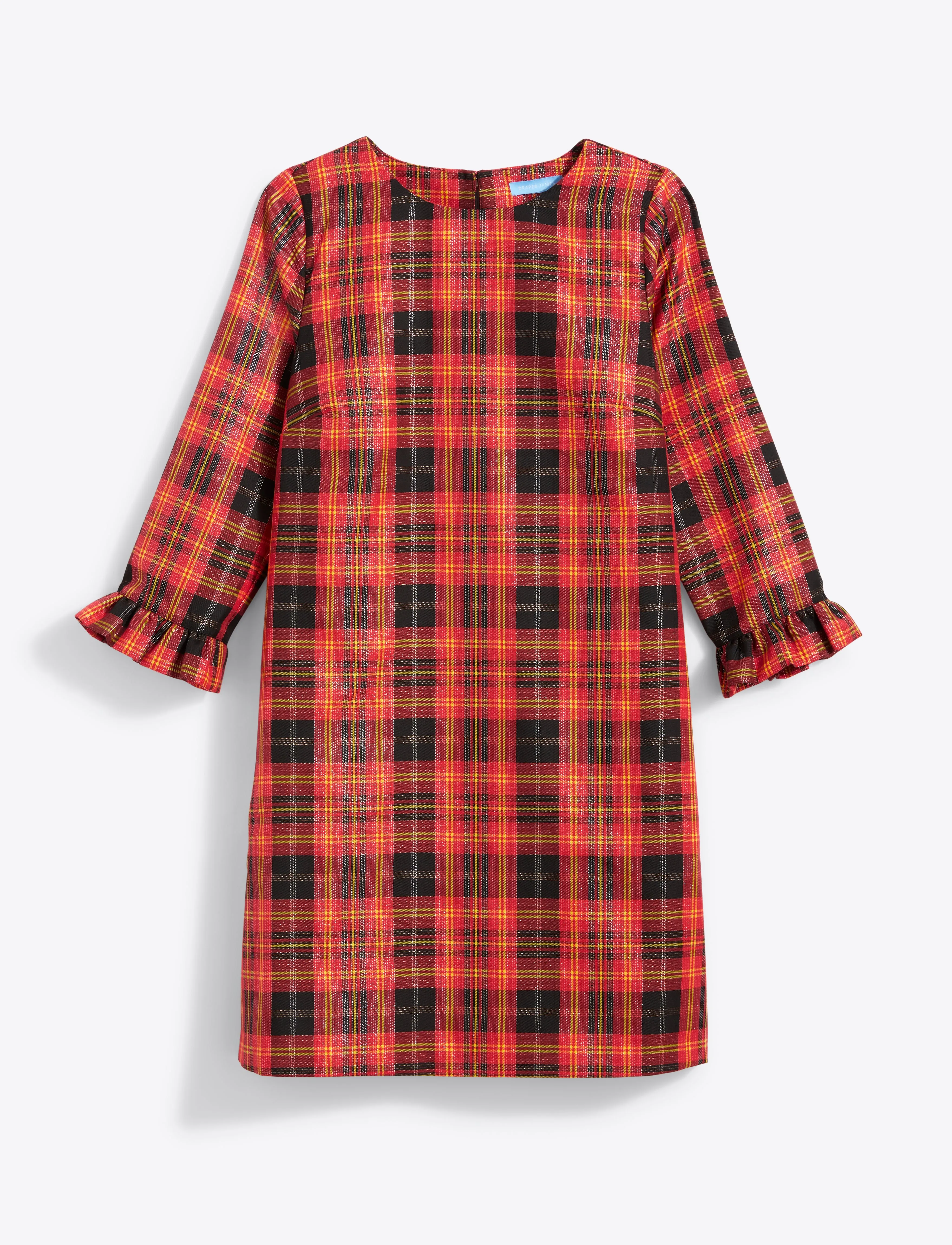 Jessie Shift Dress in Caroline Shimmer Plaid
