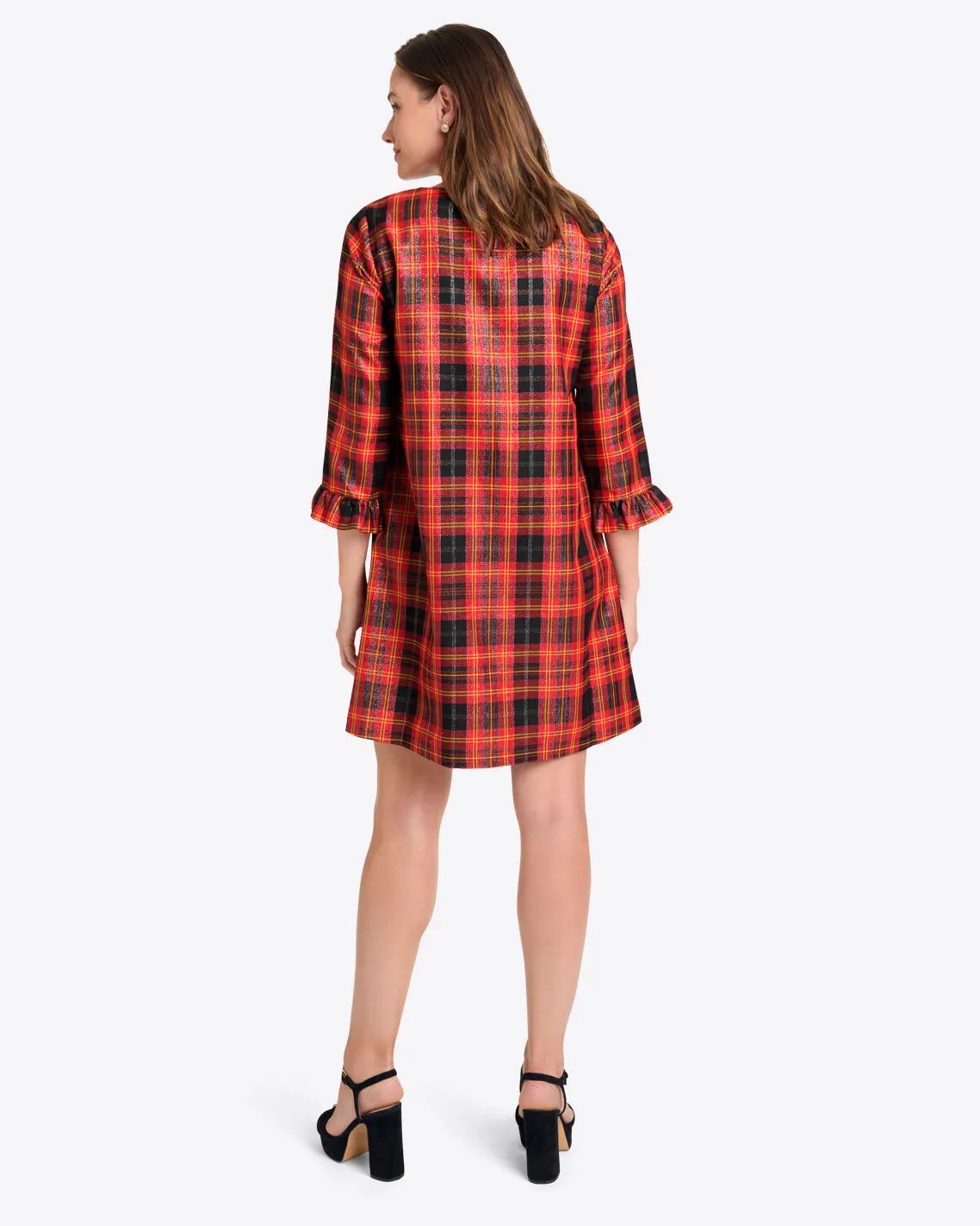 Jessie Shift Dress in Caroline Shimmer Plaid
