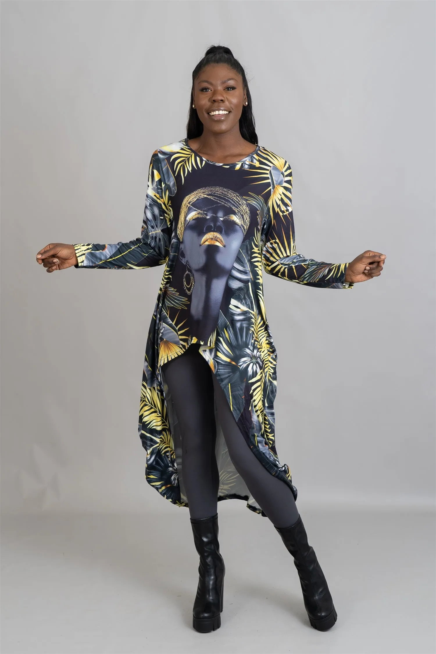 KaraChic CHH22123 High-low Print Top
