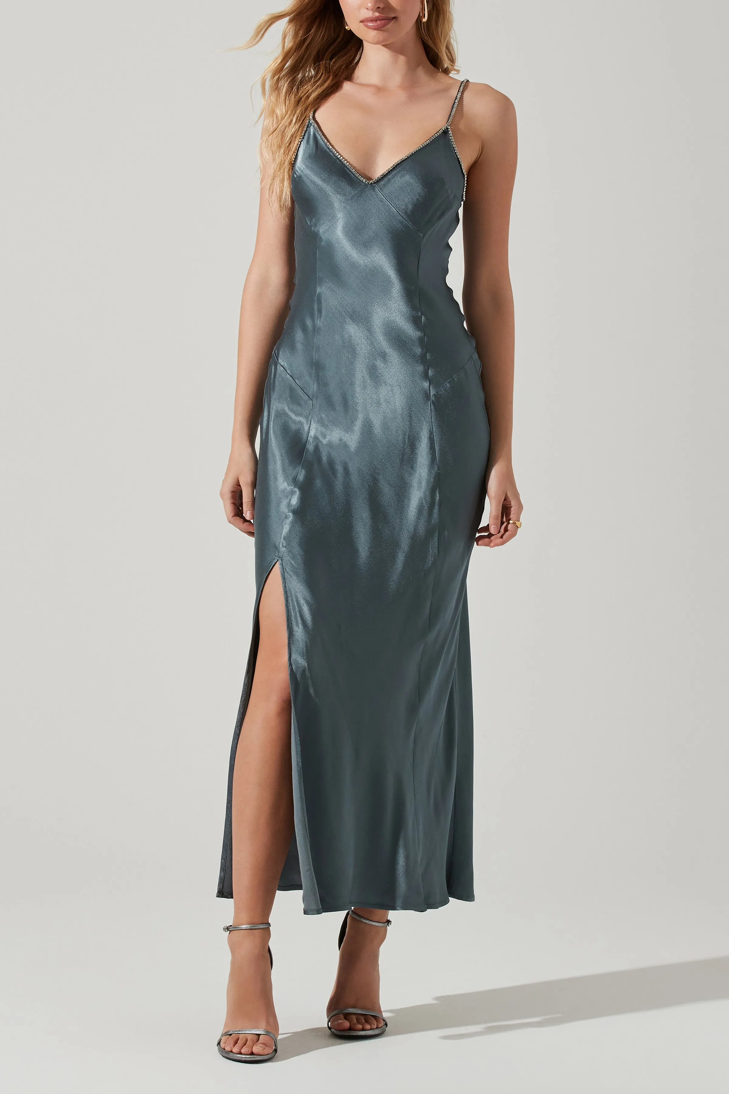 Kathleen Dress Slate Blue