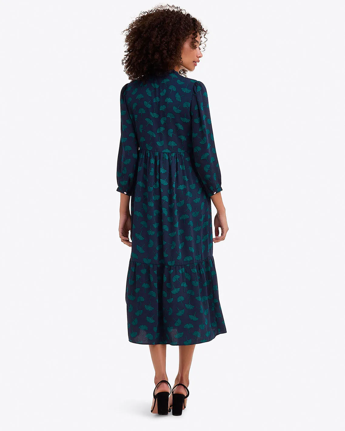 Katie Midi Dress in Ginko Leaf