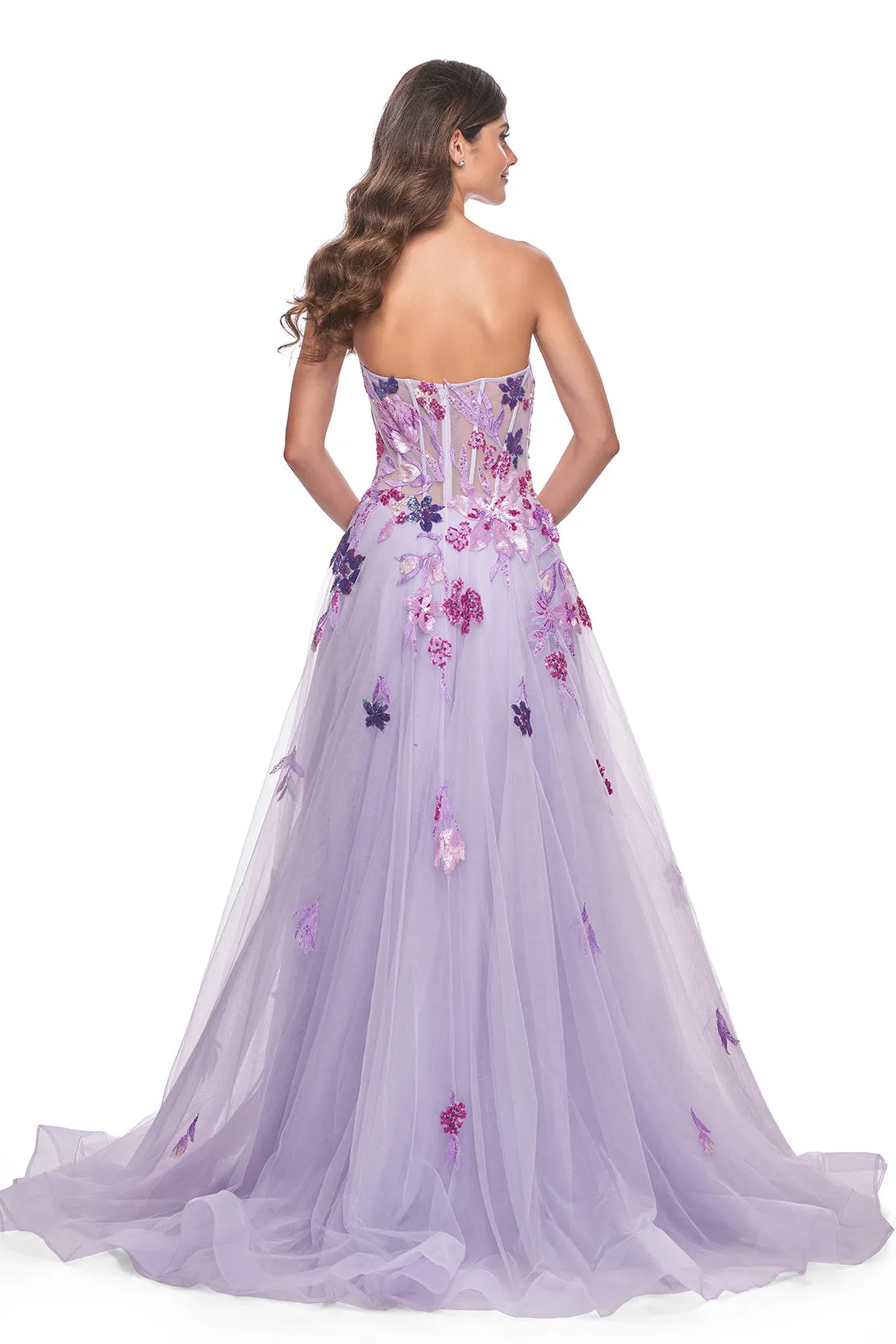 La Femme - 32156 - Strapless A-Line Tulle Prom and Quinceañera Dress