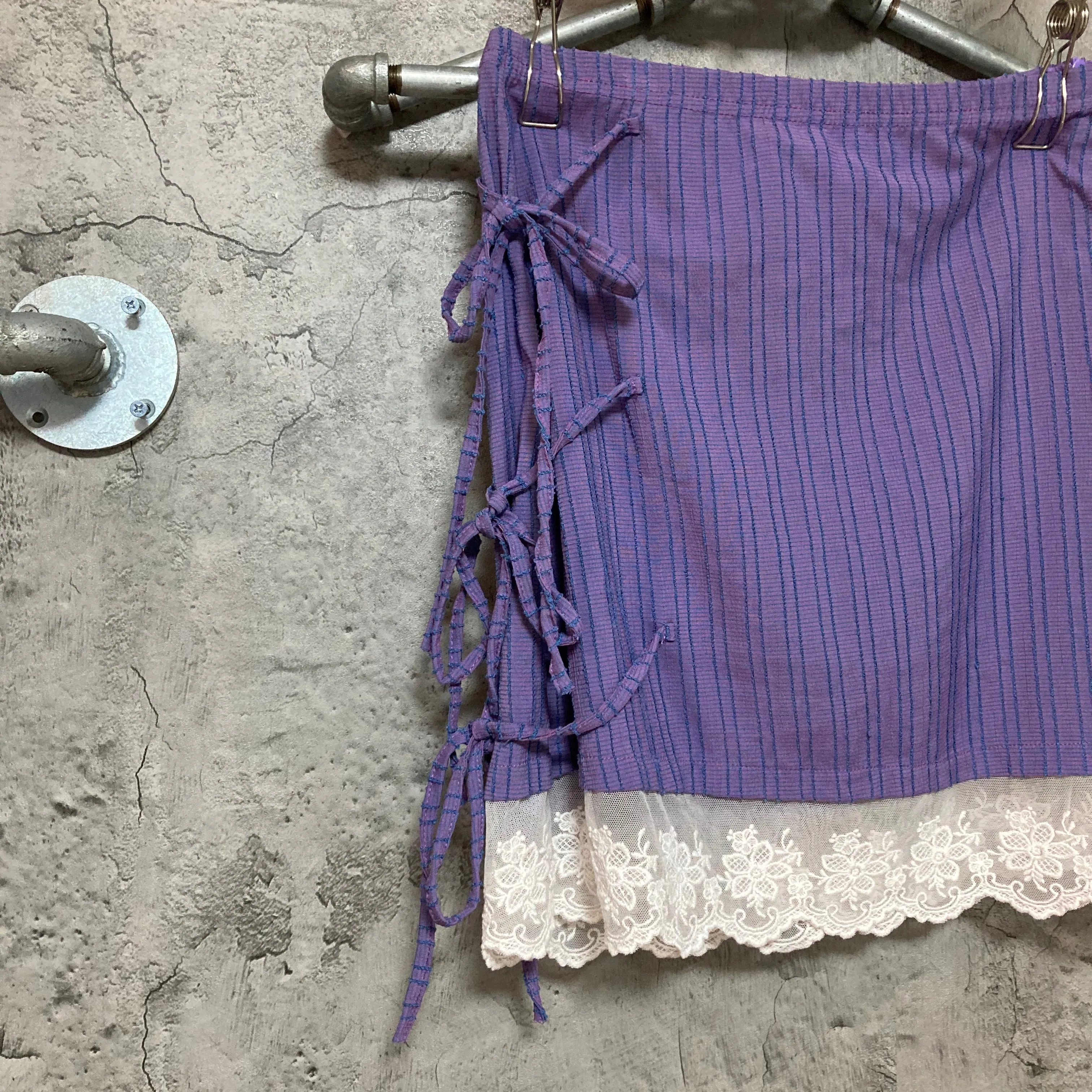 lace-up race skirt purple