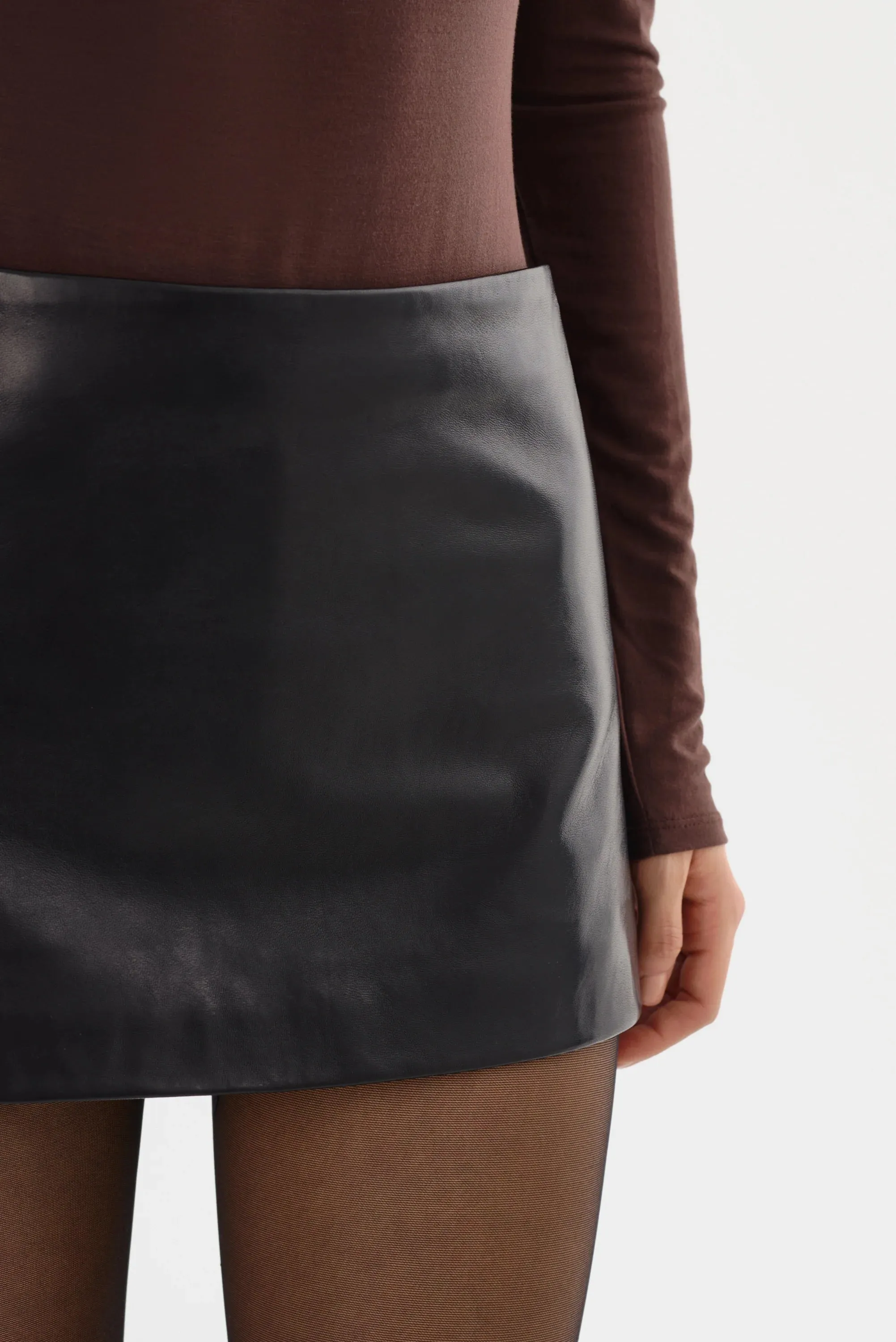 LaMarque Thalia Leather Mini Skirt | Black