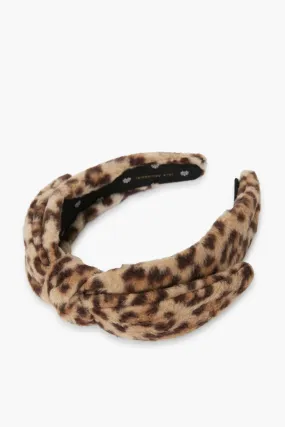 Leopard Fleece Veronica Bow Headband