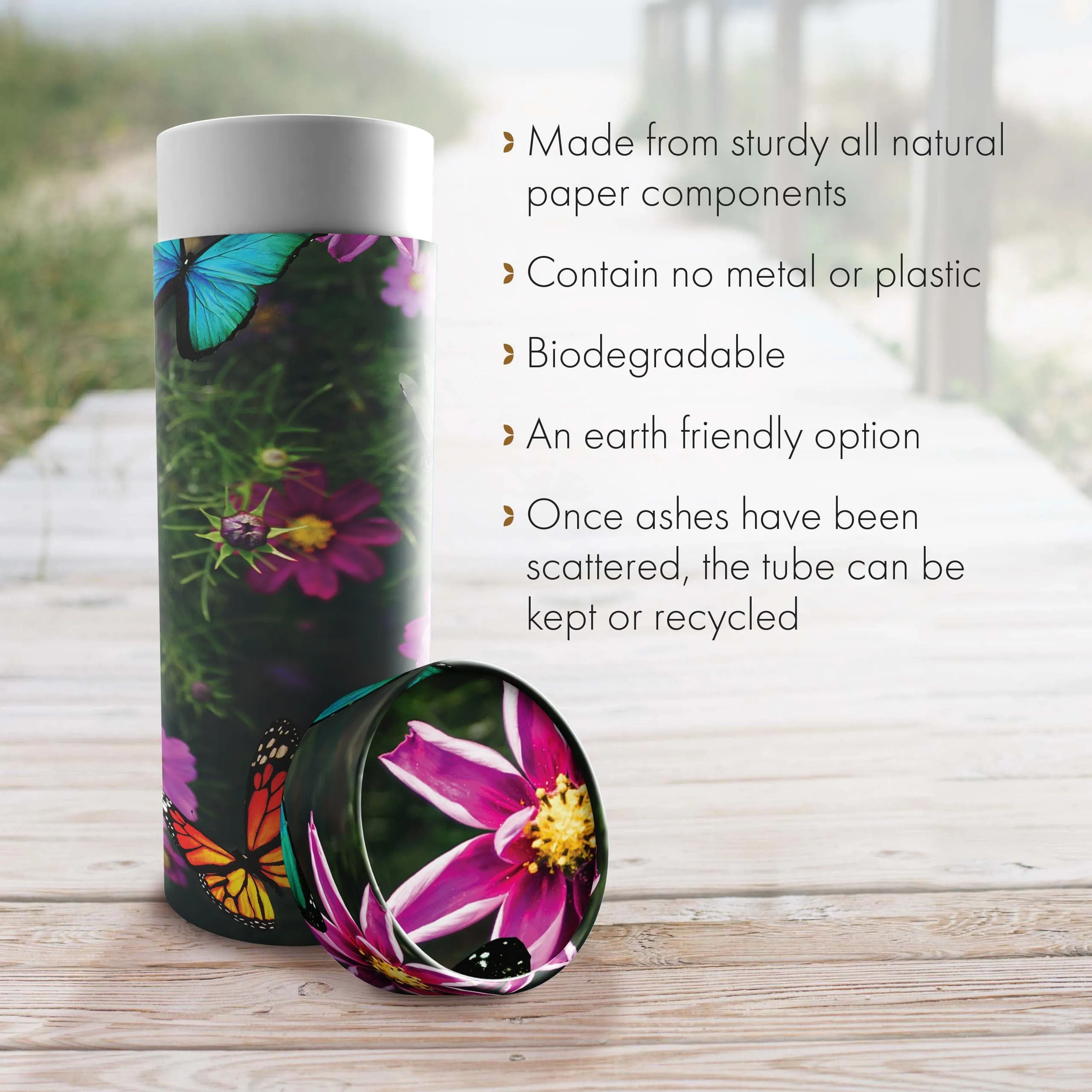 Magical Garden - Biodegradable & Eco Friendly Burial or Scattering Urn / Tube