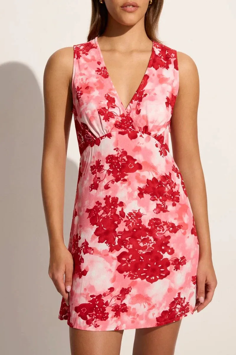 Nadja Mini Dress - Rosella Floral Pink