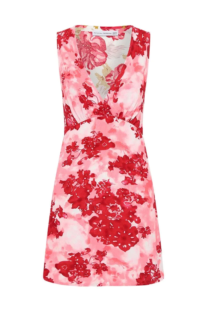 Nadja Mini Dress - Rosella Floral Pink