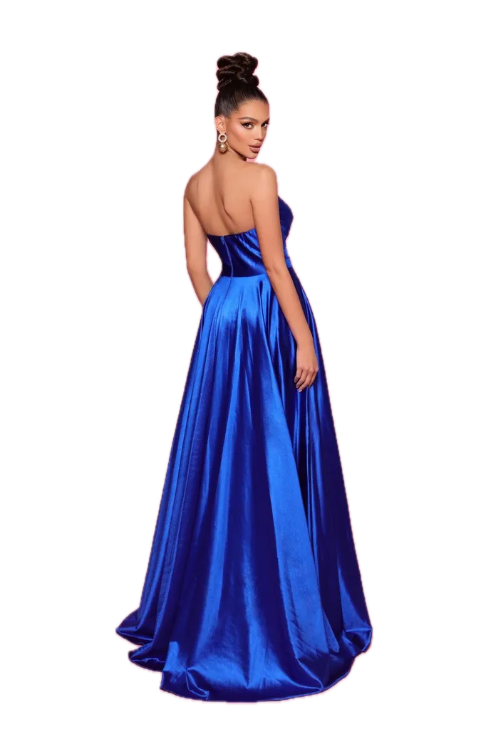 Nicoletta NP158 Royal Gown – Strapless Sweetheart Ball Gown with Leg Split