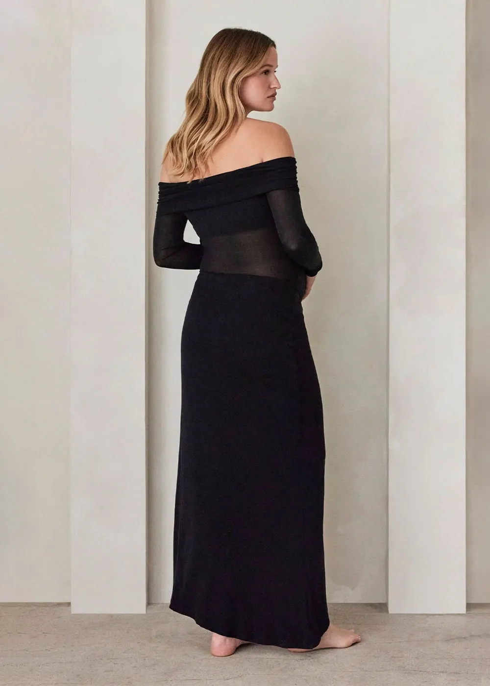 Off The Shoulder Soft Mesh Top