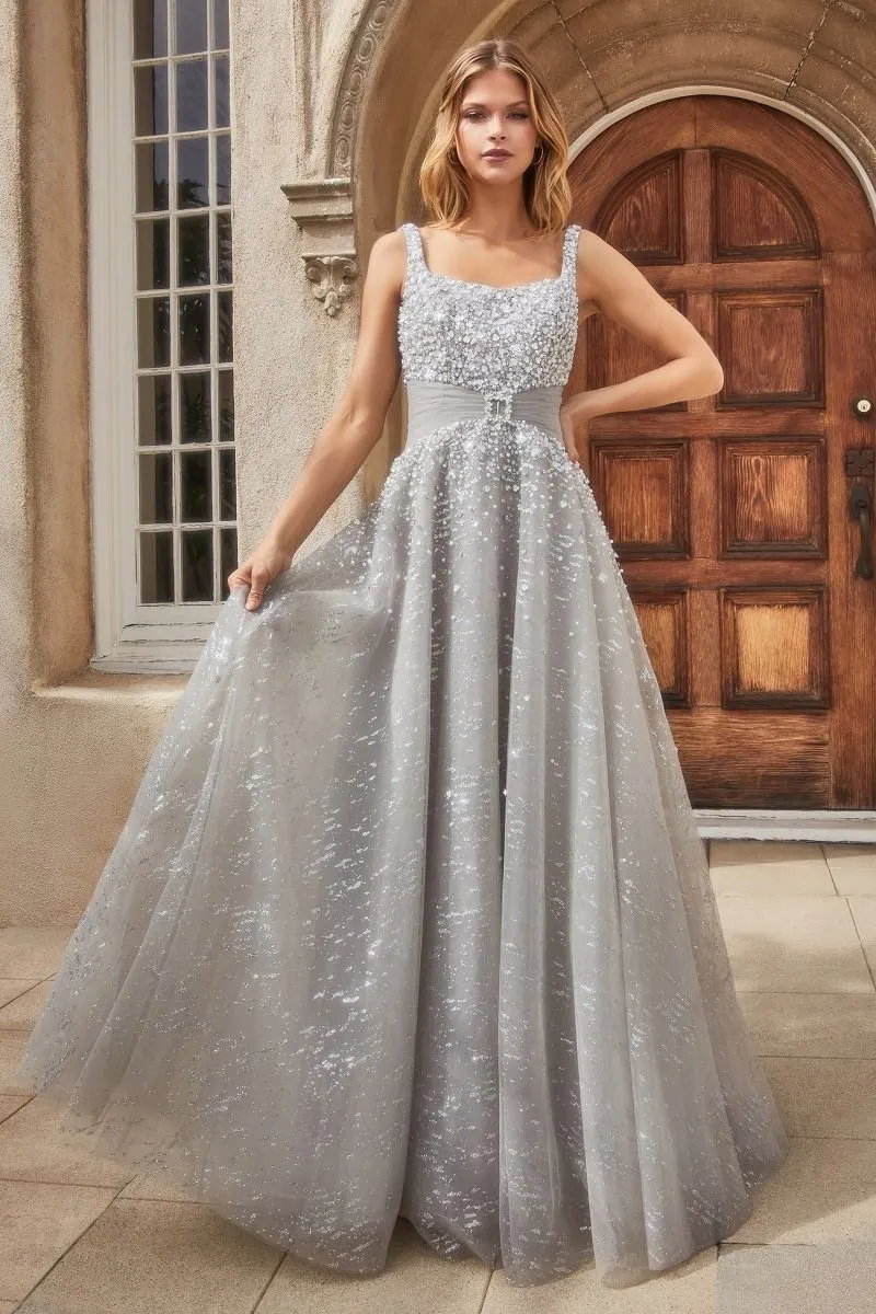 PEARLEQUE BALL GOWN WITH CRYSTAL BUCKLE CDA1181