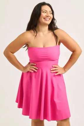 Performance Bandeau Comfort Crop Mini Dress - Candy Pink