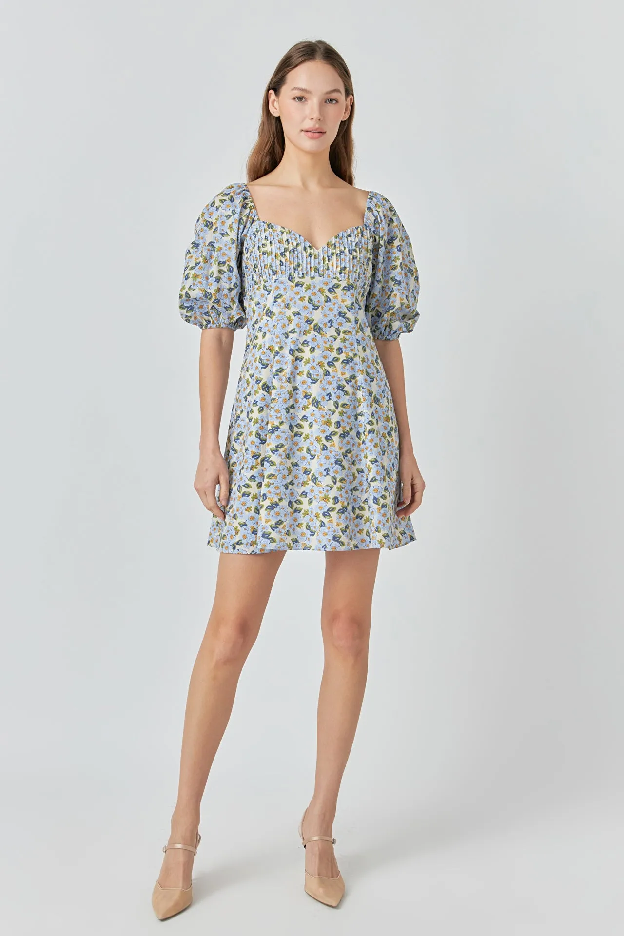 Pintuck Mini Dress