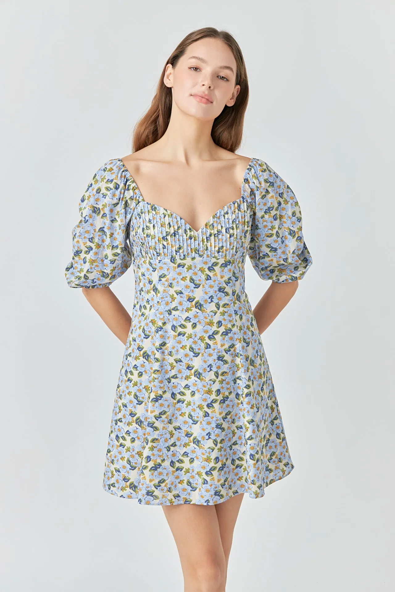 Pintuck Mini Dress