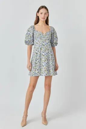 Pintuck Mini Dress