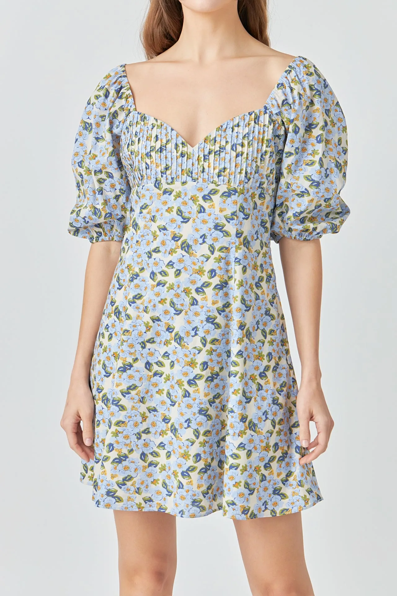 Pintuck Mini Dress