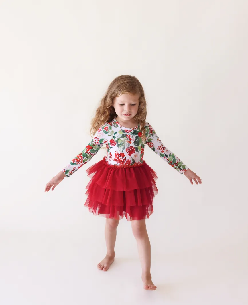 Posh Peanut Long Sleeve Girls Tulle Dress in Beatrix
