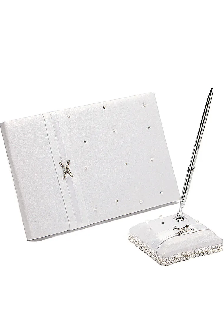 "Love Ever Lasting" Rhinestones/Sash Guestbook & Pen Set
