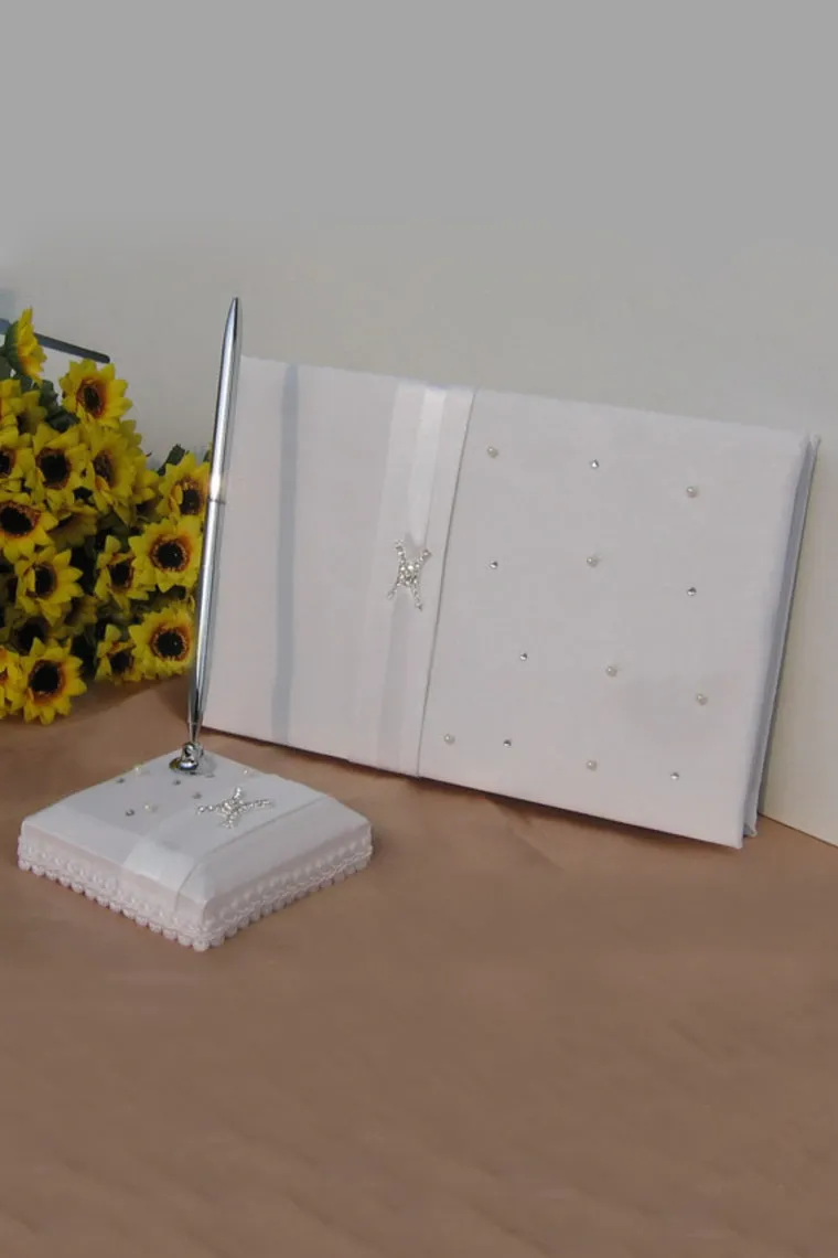 "Love Ever Lasting" Rhinestones/Sash Guestbook & Pen Set