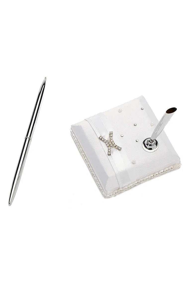 "Love Ever Lasting" Rhinestones/Sash Guestbook & Pen Set