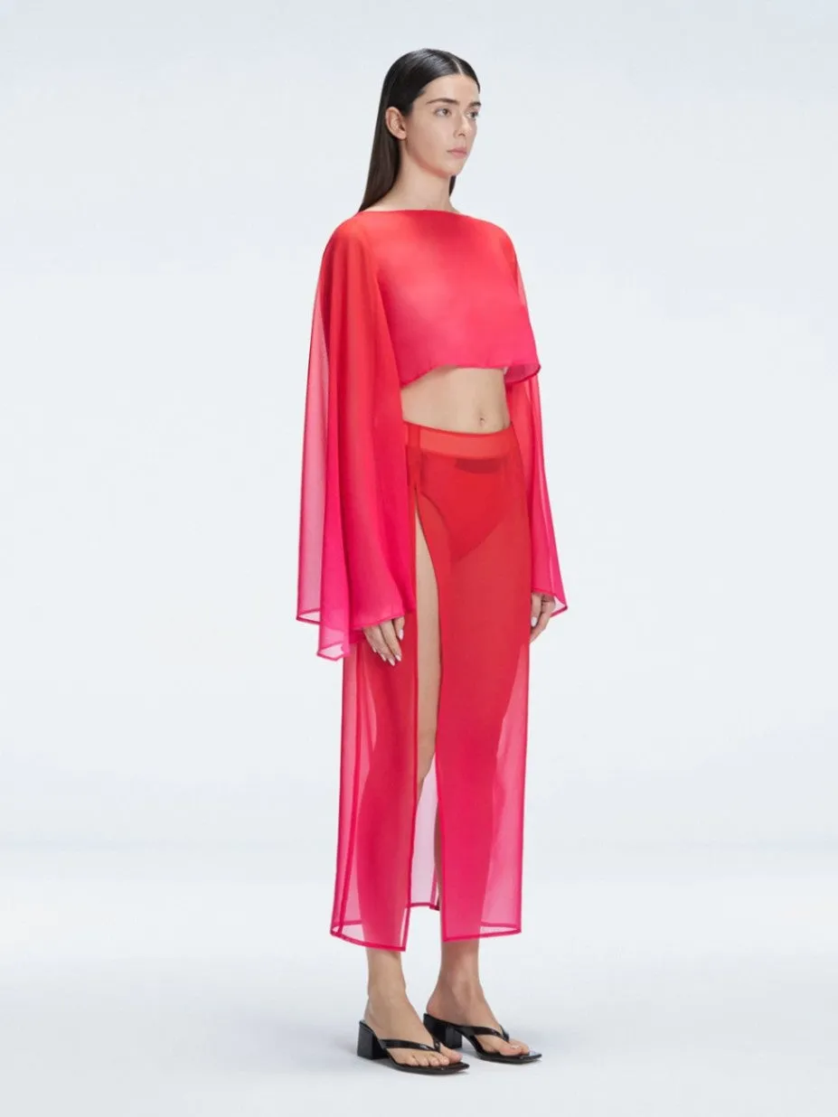 Samantha Red Degraded Top and Tabitha Skirt
