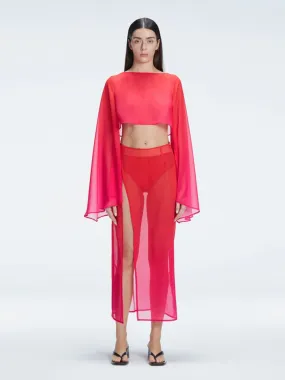 Samantha Red Degraded Top and Tabitha Skirt