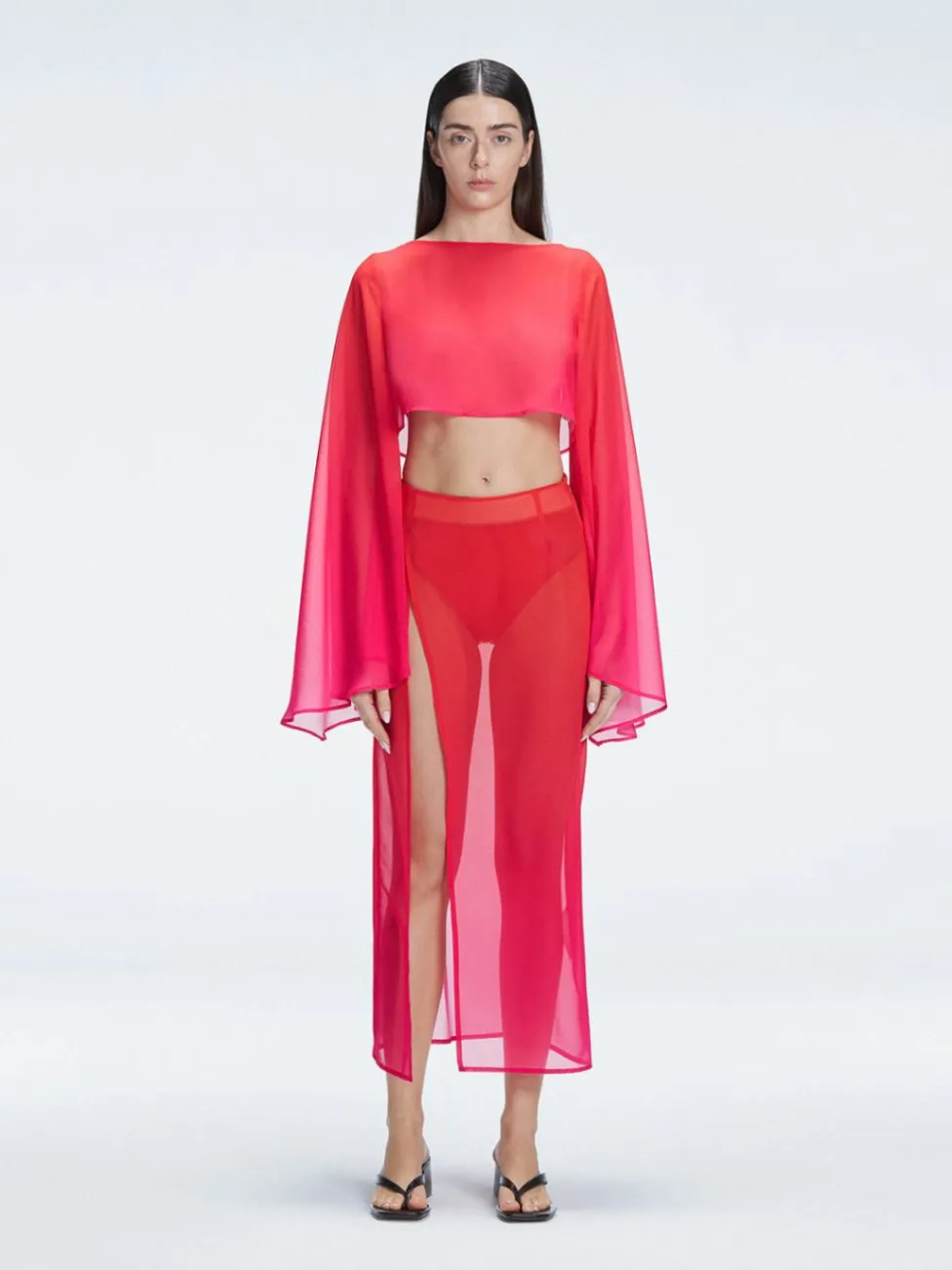 Samantha Red Degraded Top and Tabitha Skirt