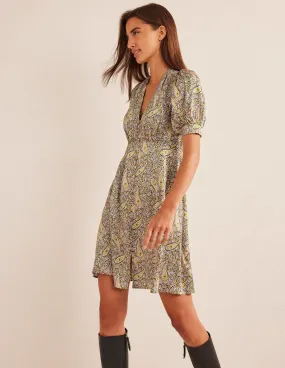 Satin Tea Dress-Park Ranger, Paisley Blooms