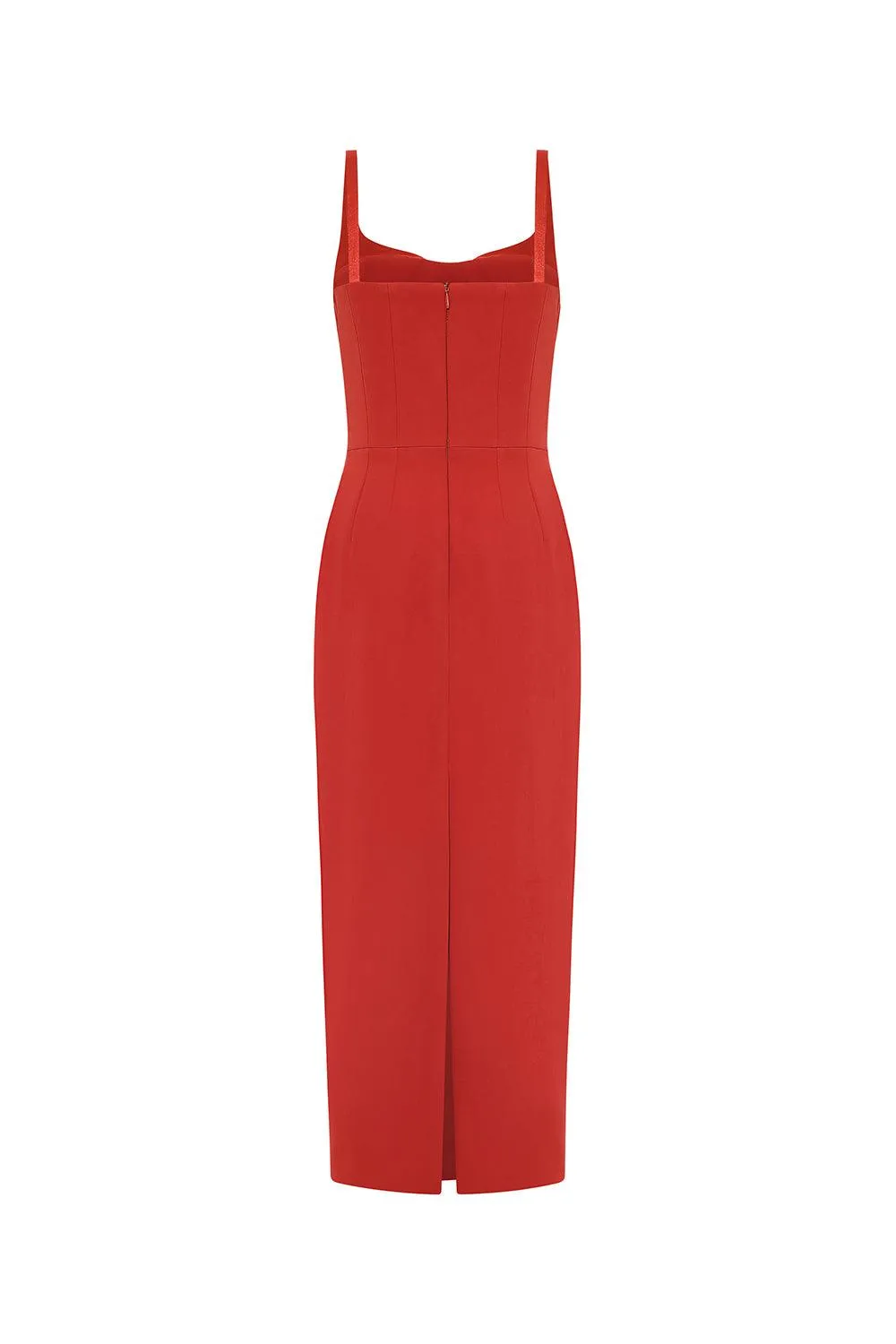 Sevilla Sheath Sleeveless Satin Crepe Midi Dress