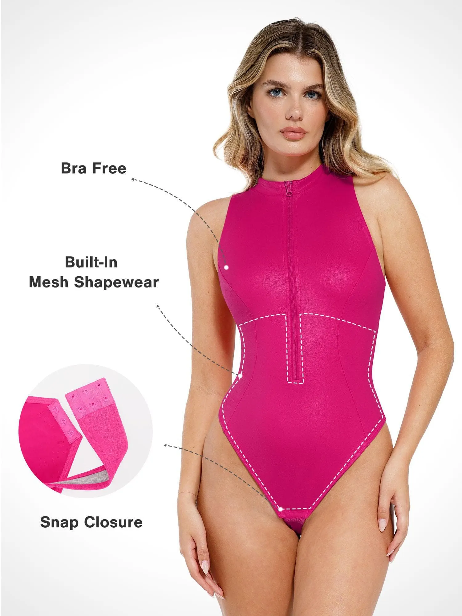 Shapewear Mock Neck Leather Sculpting Bodysuit Skirt Set