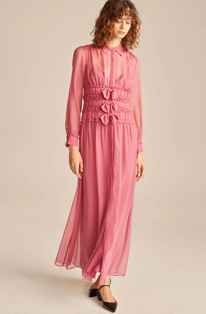 Silk Chiffon Bow Dress