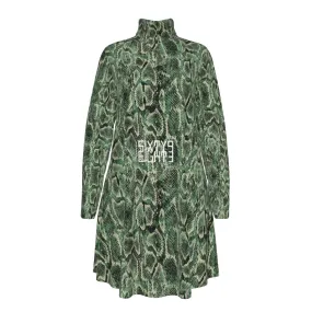 Sixty Eight 93 Logo White Women's High Neck Long Sleeve Dress #5